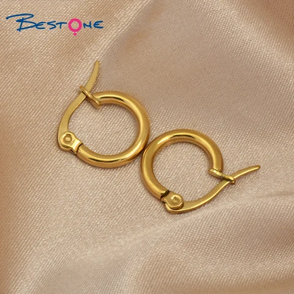 Small endless cube hoops earrings for women Stainless Steel Titanium, gold plated earrings