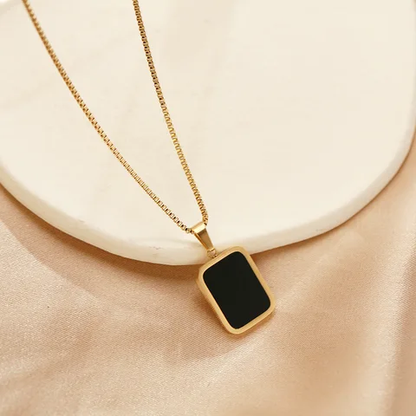 Acrylic rectangle chain pendant necklace 18k gold plated jewellery