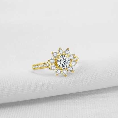 White diamond cut zarcon ring