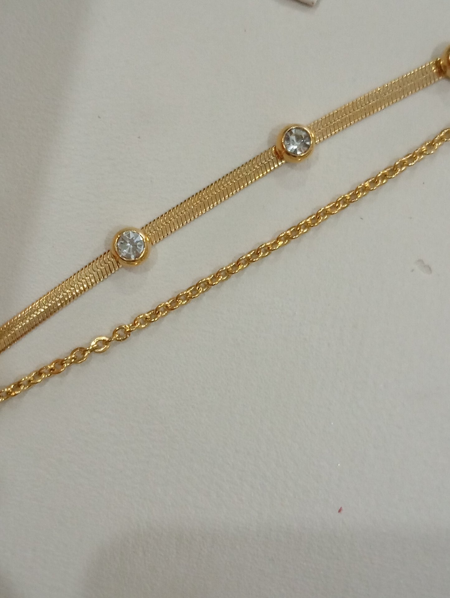 Double chain breclet 18k gold plated