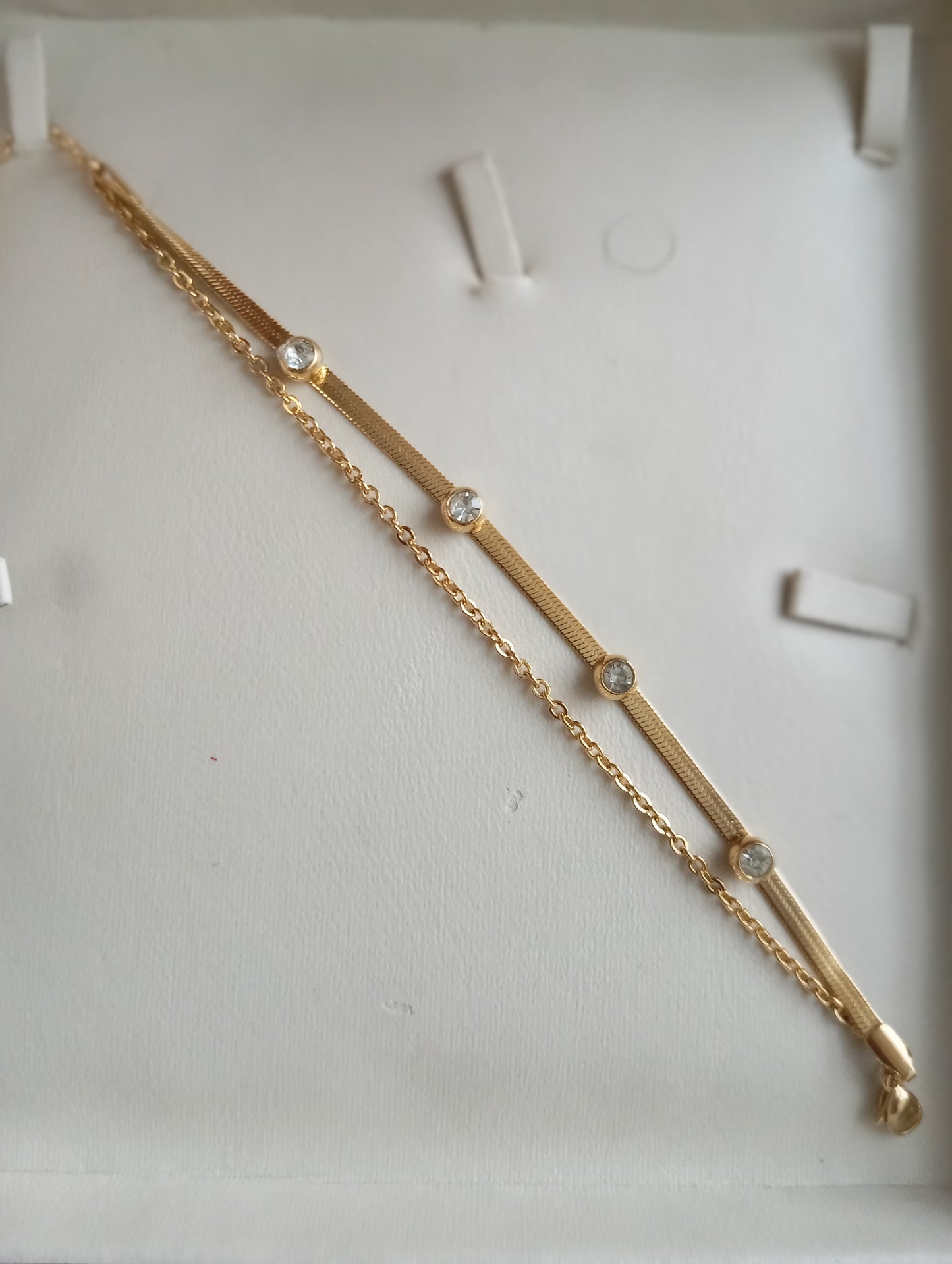 Double chain breclet 18k gold plated